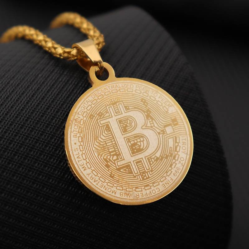 Bitcoin halsband guld