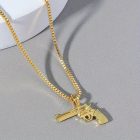 Pistol halsband i guld till herr